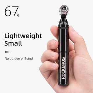 Rockbros Mini Bicycle Pump 130psi Presta / Schrader Road Mtb Pompe de vélo de VTT Incorporation de cyclisme Pompe pour le vélo pour le vélo