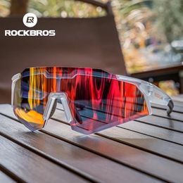 Rockbros Pochromic Cycling Loiseries Polaris Adjuse Adjustable Support Myopia Frame Sports Lunettes de soleil Men Femmes Eyewear Goggle 240416