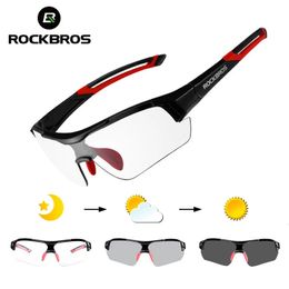 ROCKBROS Pochromic cyclisme lunettes de soleil lunettes UV400 vtt route vélo myopie lunettes pour femmes hommes Sports de plein air vélo lunettes 240307