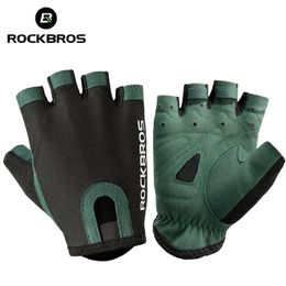 ROCKBROS gants de vélo de route vtt microfibre résistant à l'usure entraînement de gymnastique gant sans doigts demi-doigt équipement de cyclisme de vélo 240122