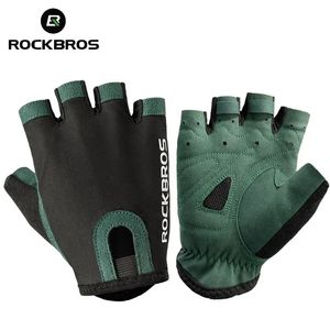 Rockbros Road Bike gants Mtb Gants Microfiber Wear Resistant Gym Training Gloveless Glove Half Finger Bicycle Cycling Equipment 240402
