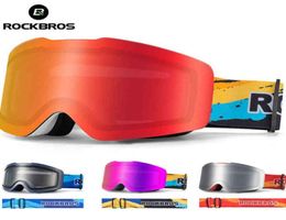 Rockbros Ski Goggles Pochromic Double Lay Ski Eyewear Polarisé Antifog Lents Winter Ski Grasses Sports Équipement de sport Femmes H2442070