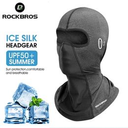 RockBros Summer Cool Dameshoed Anti UV Volledig gezicht Mask Masker Motorfietshelm Balaclava Ice Silk Ademende stofbestendige fietshoed 240425