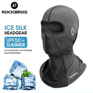 Rockbros Summer Cool Womens Chapeau anti uv Masque Fond Masque Casque Balaclava glace Silk Breatte Proof Bicycle Hat 240425