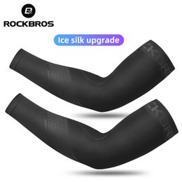 Rockbros Suncreen Bicycle Sleeves Mentins Homme Randonnée Randonnée Séchage rapide Équipement respirant Bicycle d'exercice Souces de bras 240428