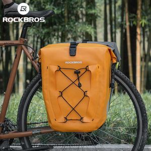 Rockbros bicicleta impermeable 25L cesta de ciclismo de viaje estante trasero asiento trasero maletero bolsas de bicicleta alforjas 1 Uds 0201