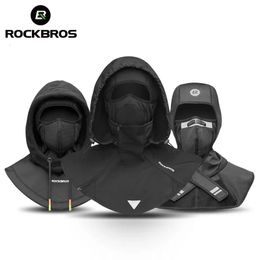 RockBros Groothandel Winter Cycling Face Mask Mask Hood Balaclava Warm Winddicht Ski Mask Fleece Double Layer Motorfiets Scooter Mask 231220