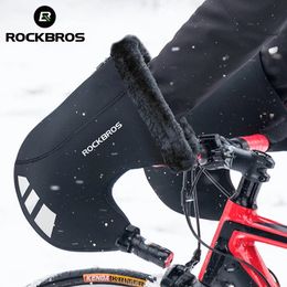 ROCKBROS gants de vélo d'hiver mitaines thermiques de route de montagne mitaines de barre de vélo mitaines de guidon SBR plus chaud cyclisme moto 240102