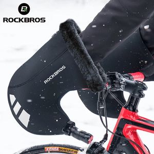 ROCKBROS Winter Fietshandschoenen Thermische Mountain Road Wanten Bike Bar Mitts SBR Stuurhoes Warmer Fietsen Motorcycle240102