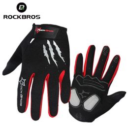 RockBros gants de cyclisme d'hiver doigt long vtt écran tactile chaud gants de doigt complet gants coupe-vent pour hommes accessoires de vélo T244x