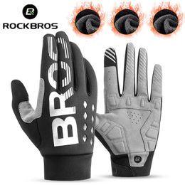 Rockbros Winter Cycling Gloves Unisex Touchscreen Winddicht Keep warme handschoenen Outdoor Camping wandelen Motorfietshandschoenen 231220