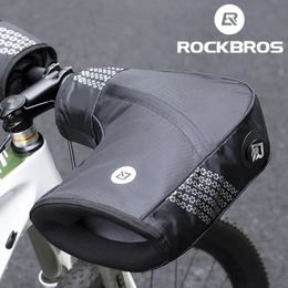 Gants d'hiver rockbros gants à vélo à travers le vent de vélo de guidon gant à main thermique