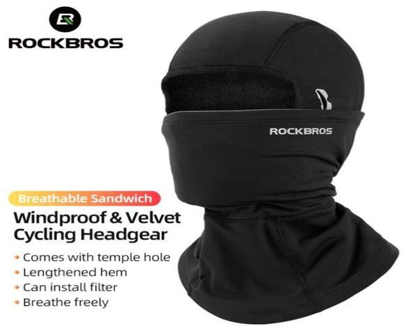 ROCKBROS Invierno Cálido Máscara para bicicleta Pañuelo para la cabeza Motocicleta Cara completa Capucha polar A prueba de viento Sombrero para exteriores Equipo de ciclismo80184071039380