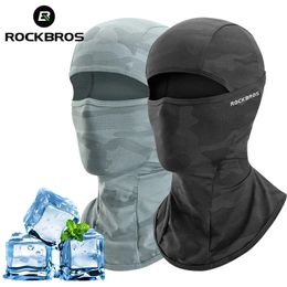 RockBros Dames Heren Balaclava Zonbescherming Elektrische fiets Motorfiets Volledig gezicht Masker Ice Silk Headdear Cycling Spring Summer 240416