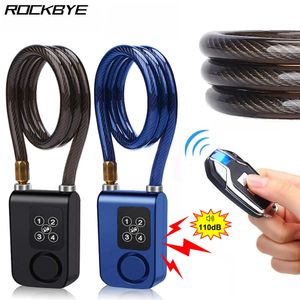 Rockbye Bike Motorcycle Lock Alarm 110dB Waterdicht Inbreker Fiets Kabelslot met Afstandsbediening 240308