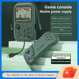 Rocker Pocket Game Console Power Bank 2-in-1 Portable Inbuilde kabel Mobiel Supply Retro Nostalgic Two Player 240419