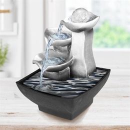 Rotstuin Ontspanning Indoor Fontein Waterval Feng Shui Desktop Water Geluid Tafelornamenten Ambachten Woondecoratie Accessoires Y200292h