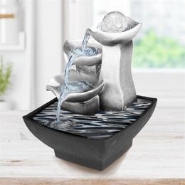 Rotstuin Ontspanning Indoor Fontein Waterval Feng Shui Desktop Water Geluid Tafelornamenten Ambachten Woondecoratie Accessoires Y200251l