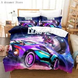 Sentier de literie de la ligue de fusée Littpread Single Twin Full Queen King Size Car Rocket League Ligue Set Kids Boy Bedroom Duvet Cover