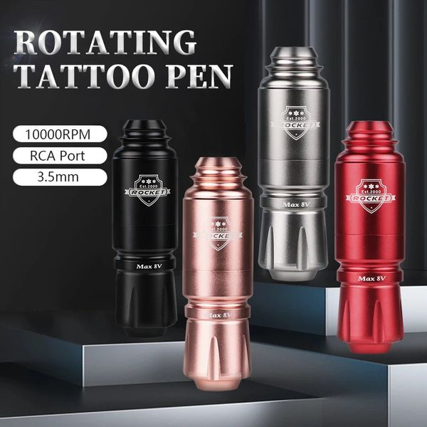 Mini stylo de tatouage Rocket, pistolet rotatif, Machine à moteur pour prise RCA, batterie, fournitures de maquillage Permanent 240311