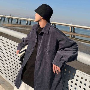 Rocking k Corduroy Hommes Chemises Pour Hommes Vêtements Harajuku Chemise Noire Style Coréen Hommes Chemise À Manches Longues Vêtements Vintage 2021 G0105