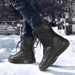 Rockmark Nieuwe middele lengte waterdichte en anti -ski -schoenen Outdoor Snow Boots for Men Dames Winter Oversized Northeast Cotton