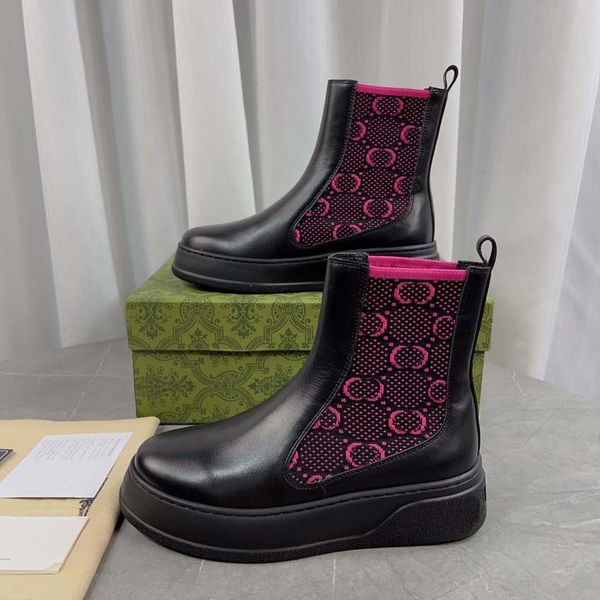 Botas Rockoko para mujer, botas de combate al tobillo Martin, zapatos de cuero de lujo para motorista, zapatos de tela elástica con plataforma, botines de media caña