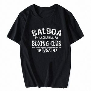 Rocky Balboa Boxing Club Philadelphia PA T-shirt Men Summer Cott Cott à manches courtes Tops Tsheirt Tshirt T-shirts B09A #