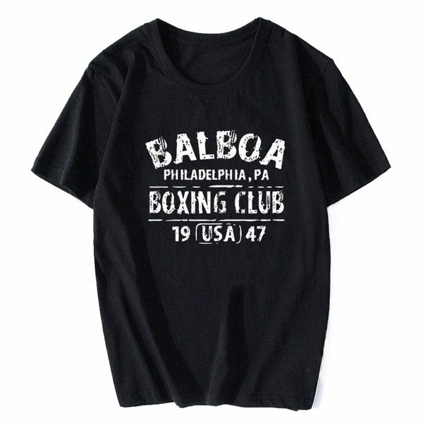 Rocky Balboa Boxing Club Philadelphia PA camiseta hombres verano Cott manga corta Tops camiseta camiseta Casual camisetas R5QZ #