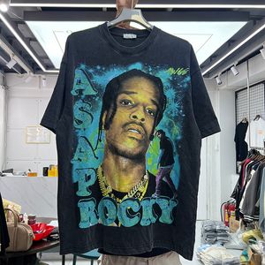 Rocky Tees T-shirts Hommes Chemise En Coton Vêtements À Manches Courtes Vêtements Supérieur Hip Hop T-shirts Imprimés De Vraies Photos