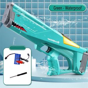 Roclub Pistola de agua eléctrica automática Ráfagas de juguete Pistola de juego de verano s 500ML Shark High Pressure Beach Kids Fight 220715