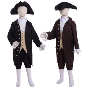 Rococo Jongens Koloniale Kostuum Set Patriottische Jongen Kostuum Deluxe Thomas Jefferson George Washington Alexander Hamilton Kostuum