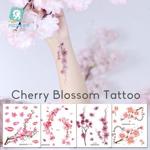 Rocooart Bloemen Nep Tatoeages Sakura Tattoo Stickers Borst Taty Waterdicht Tatoo Kersenbloesem Tatto Voor Vrouwen Tattoo Body Art