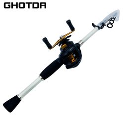 Rod Reel Combo GDA Fishing Set CastingSpinning Rod and Reel Combo Portable Ultralight Travel Boat Rod Single RodSet Strong Fishing Kit 230608