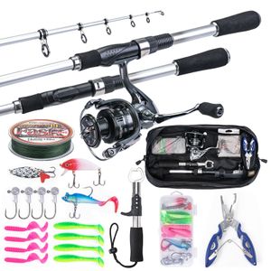 Rod Reel Combo Goture 2 1m 2 4m 2 7m Carbone Télescopique Spinning Fishing Set Travel Pole Feeder Avec Tackle Accessoires 230809