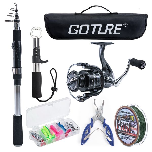 Canne Moulinet Combo Goture Télescopique Spinning Fishing Full 2 1M 2 4M 2 7M Carpe Bass Pike Feeder Rods Travel Pole 230809