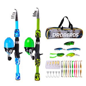 Rod Reel Combo Kids Hengel Set Volledige Kits W Telescopische En Casting Baits Haken Zoutwater Reizen Voor Jongens meisjes 230609