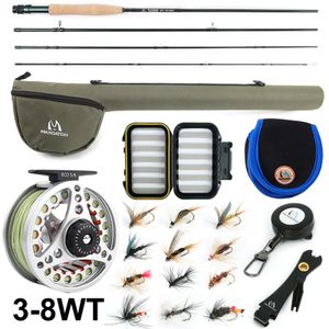 Hengelmolen Combo Maximumcatch Extreme 3 8WT Medium fast Carbon Fiber Fly met Graphite Line Tackle Box Triangle Tube 230609