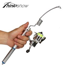 Rod Reel Combo Portable Poche Télescopique Spinning Mini Carpe De Pêche Avec Pour L'extérieur Rivière Lac Accessoires Surfcasting 230609