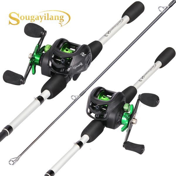 Canne à pêche Combo Sougayilan Baitcasting Canne à pêche et moulinet Casting Rod 7.2 1 Gear Rantio Trolling Fishing Reel for Freshwater Bass Fishing 230606