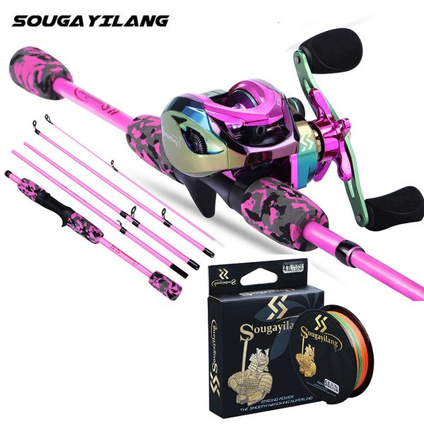 Rod Reel Combo Sougayilang Camouflage Canne à pêche et moulinet Combo avec ligne de pêche Casting Canne à pêche et 7.2 1 Baitcasting Moulinet de pêche 230807