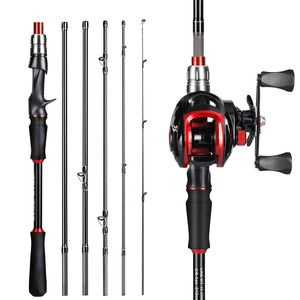 Rod Reel Combo Sougayilang Casting Fishing Combo 1.8m 2.1m UltraLight Carbon Fiber Rod y 11LB Max Drag 7.2 1 Gear Ratio Carrete de pesca Pesca 230718