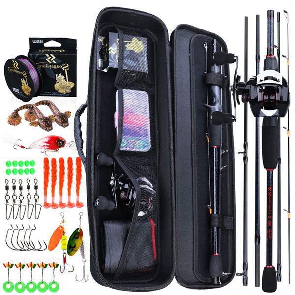 Rod Reel Combo Sougayilang Casting Fishing and Set with Bag Line Lures Bass 8kg Max Drag 230705