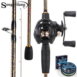 Rod Reel Combo Sougayilang Fishing and 1 8 2 4m 5 Secties Casting 8 1 1 High Speed Ratio Baitcasting Pesca 230809