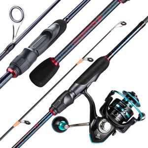 Rod Reel Combo Sougayilang Fishing and Set Travel Spinning Carbon Fiber Pole with for Lake Sea 230609