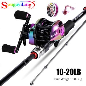 Canne à pêche Combo Sougayilang Canne à pêche Moulinet Combo 1.8-2.1M Leurre Canne à pêche et 7.2 1 Haute Vitesse Baitcasting Reel Set Fishing Tackle 230718