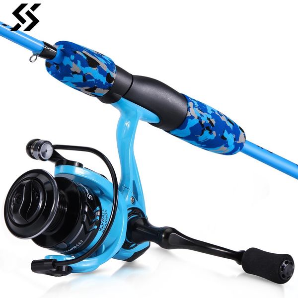 Rod Reel Combo Sougayilang Spinning Fishing and 1 7m Carbone Fibre 2000 Series 5 2 1 Rapport de vitesse Pesca 230809