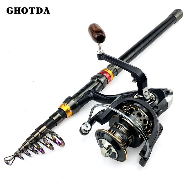 Rod Reel Combo Canne à pêche télescopique Combo et Reel Kit Spinning Reel Fishing Gear Pole Set Fishing Reel and Rod 230718