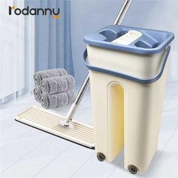 Rodanny Magic mops vloerreiniging Hand Mop Handen Squeeze Met Emmer Flat Drop Thuis Keuken Tool 220113289L