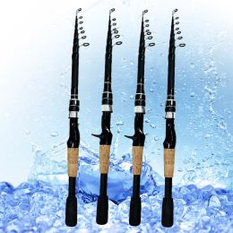 Rods 1.5m 1.8m 2.1m 2.4m manche en bois de liège leurre canne à pêche Portable télescopique pôle en Fiber de carbone ultraléger filature tiges de coulée